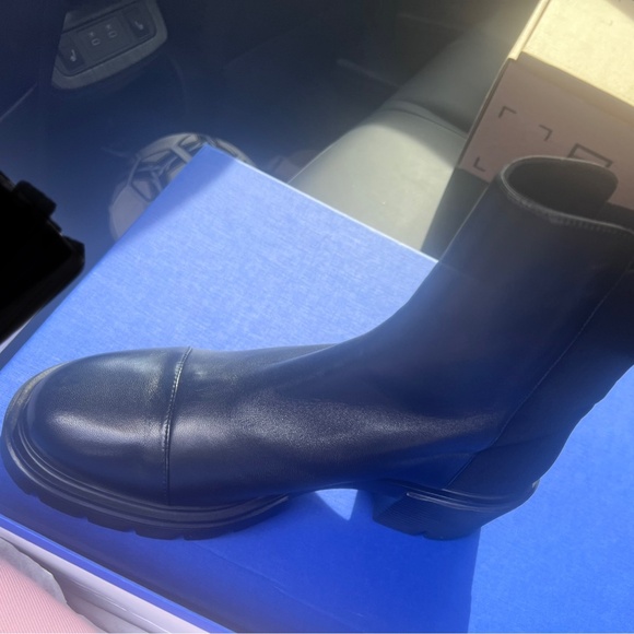 Stuart Weitzman 5050 Soho 70mm Leather Booties Black, 10 - New - Picture 5 of 9